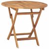 vidaXL Vouw Tuin Tafel Naturel &Oslash; 90 x 75 cm Massief Teakhout