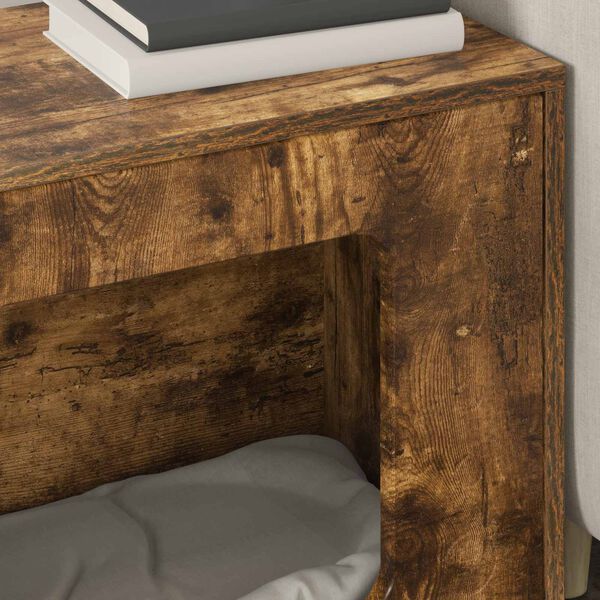 vidaXL Kattenhuis Gerookt eiken 51 x 30 x 42,5 cm Bewerkt hout