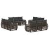 vidaXL Tuinbankenset 12 st Grijs en Donkergrijs poly rattan