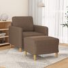 vidaXL Fauteuil met voetenbank 60 cm stof bruin