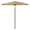 vidaXL Parasol met LED's en stalen paal 268x268x226 cm bruin