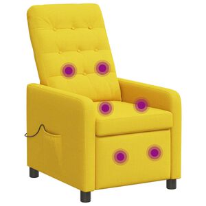 vidaXL Massage-relaxstoel Licht Geel 65 x 93 x 102 cm Stof