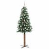 vidaXL Slanke Kerstboom Groen 180 cm PVC en massief dennenhout