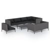 vidaXL 9-delige Loungeset met kussens poly rattan donkergrijs