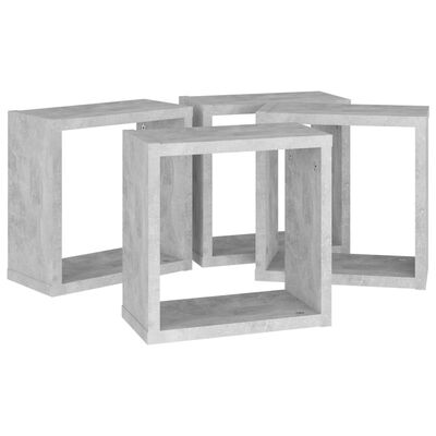 vidaXL Wandschappen kubus 4 st 30x15x30 cm betongrijs