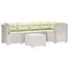 vidaXL 5-Zits Tuin Sofa met Kussens Rattan Look PP Wit
