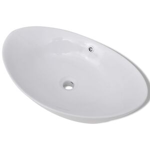vidaXL Keramische wastafel ovaal 59 x 38,5 cm