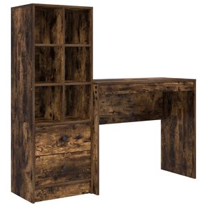 vidaXL Bureau Gerookt eiken 135,5 x 40 x 127 cm 2 st