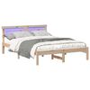 vidaXL Bedframe met hoofdeinde Bruin 140 x 190 cm Massief grenenhout