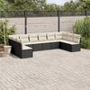 vidaXL 10-delige Loungeset met kussens poly rattan zwart