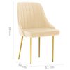 vidaXL Eetkamerstoelen 6 st fluweel cr&egrave;mekleurig