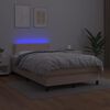 vidaXL Boxspring met matras en LED kunstleer cappuccinokleur 120x200cm