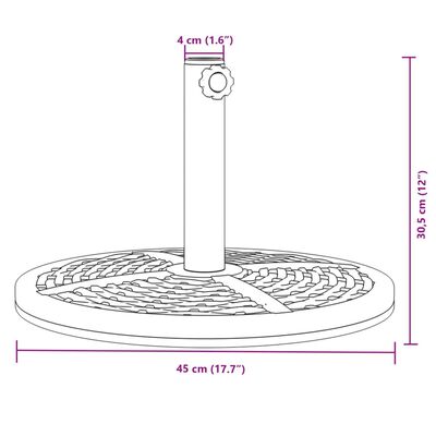 vidaXL Parasolvoet voor stok van Ø38 / 48 mm 12 kg rond