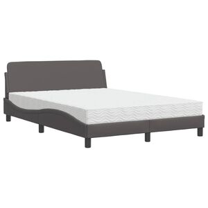 vidaXL Bed met matras "Dover" kunstleer grijs 140x190 cm