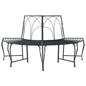 vidaXL Boom bank 4-Aantal zitplaatsen 160 x 80 x 89 cm Staal Zwart