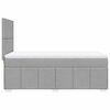 vidaXL Boxspring met matras stof lichtgrijs 80x200 cm