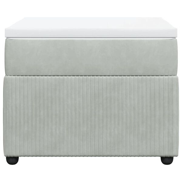 vidaXL Boxspring met matras fluweel lichtgrijs 100x200 cm