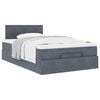 vidaXL Ottoman bed met matras 120x200cm fluweel donkergrijs