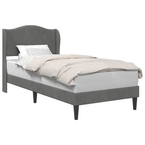 vidaXL Bedframe met hoofdeinde Donkergrijs 90 x 200 cm Fluweel