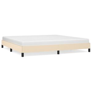 vidaXL Bedframe zonder matras stof cr&egrave;mekleurig 200x200 cm