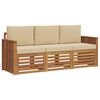 vidaXL Sofa-Sets 3 st Natuurlijk en Beige Massief Acaciahout