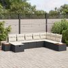 vidaXL Tuin Sofa Set met kussen 8 pcs Zwart Poly riet