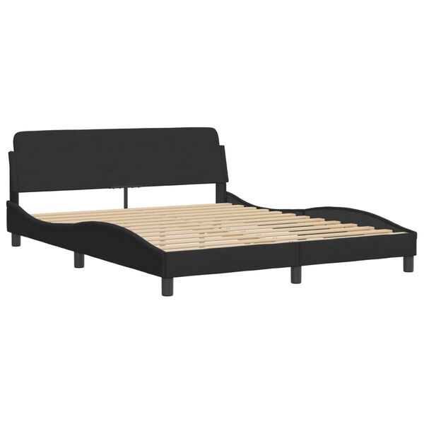vidaXL Bed met matras fluweel zwart 160x200 cm