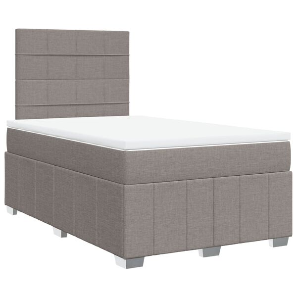 vidaXL Boxspring met matras stof taupe 120x200 cm