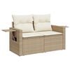 vidaXL Tuin Sofa Set met opslag 11 pcs Beige Poly riet