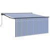 vidaXL Uitschuifbare luifel Blauw en Wit 300 x 250 cm
