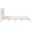 vidaXL Bedframe extra lang zonder matras massief hout wit 140x220 cm