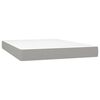 vidaXL Boxspring met matras en LED stof lichtgrijs 140x190 cm