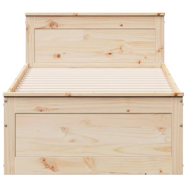 vidaXL Bedframe zonder matras met hoofdbord grenenhout 90x200 cm