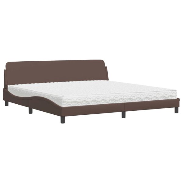 vidaXL Bed met matras "Dover" kunstleer bruin 200x200 cm