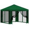 vidaXL Tuin Gazebo met Zijwanden 3 x 3 m Groen Polyester en staal 190
