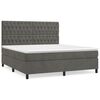 vidaXL Boxspring met matras fluweel donkergrijs 180x200 cm