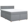 vidaXL Boxspring met matras stof lichtgrijs 160x200 cm