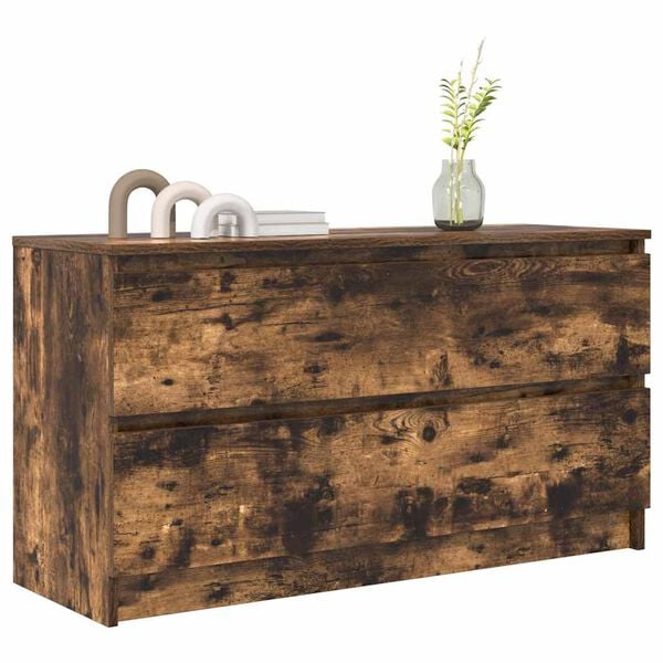 vidaXL Tv-meubel 100x35x54 cm bewerkt hout gerookt eikenkleurig
