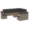 vidaXL 11-delige Loungeset met kussens poly rattan grijs