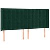 vidaXL Hoofdbord met randen 163x16x118/128 cm fluweel donkergroen