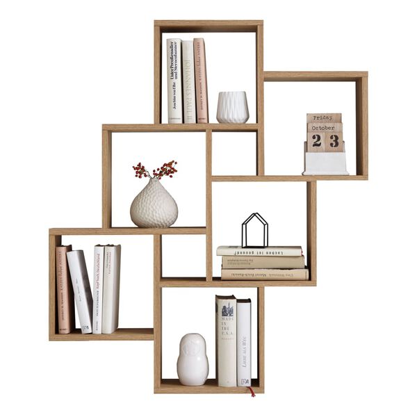 FMD Wandschap met 8 vakken antiek-eikenkleurig