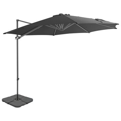 vidaXL Parasol met draagbare voet antracietkleurig