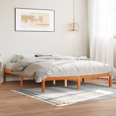 vidaXL Bedframe zonder matras massief grenenhout wasbruin 160x200 cm