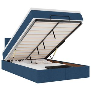 vidaXL Bed met matras 120x200 cm stof blauw