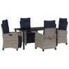 vidaXL Tuin eettafelset 5 st Grijs poly rattan