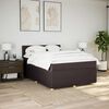 vidaXL Boxspring met matras stof donkerbruin 140x190 cm