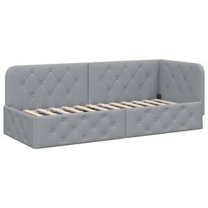 vidaXL Hoekbedframe Lichtgrijs 80 x 200 cm Stof