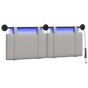 vidaXL Hangend hoofdbord Wolkengrijs Stof