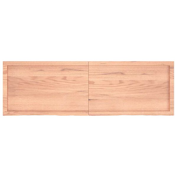 vidaXL Wandschap 160x50x(2-6)cm behandeld massief eikenhout lichtbruin