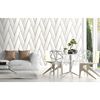 DUTCH WALLCOVERINGS Behang Geometric wit en goudkleurig